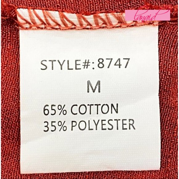 Vivid Importers Fringe Cover-Up Tunic Rust Off-The-Shoulder Crochet Cut-Outs M - Picture 7 of 9